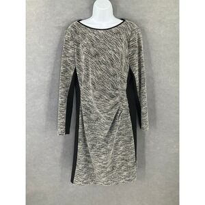 Lauren Ralph Lauren Dress Womens 16 Black White‎ Knit Long Sleeve Sheath